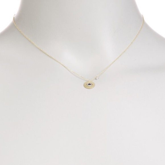 Meira T 14K Yellow Gold Blue Sapphire & Diamonds Evil Eye Pendant Necklace - Picture 2 of 2
